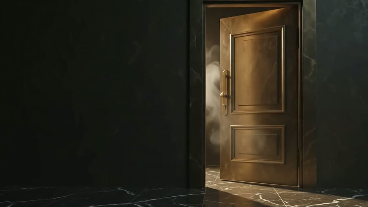 Une colonne d’or cannelée dans la pénombre, au seuil du temple